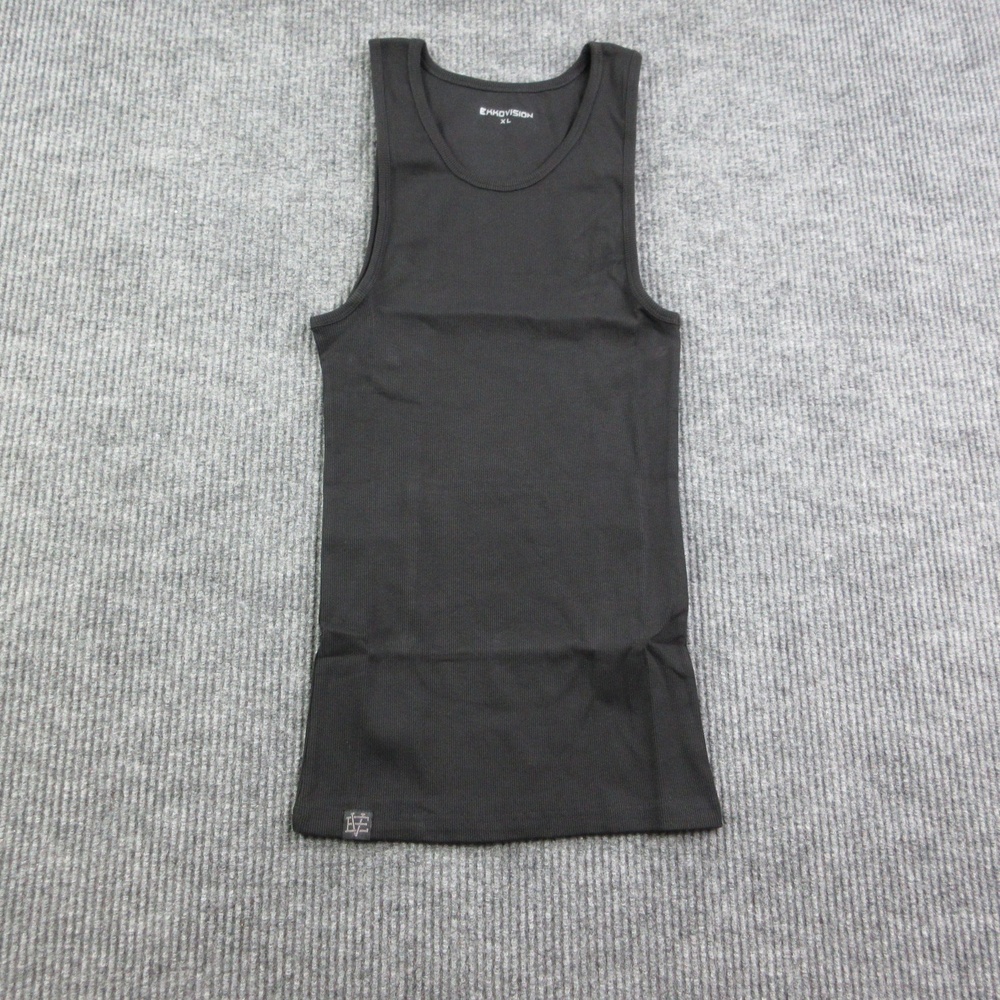 EKKOVISION Shirt Mens XL Black Sleeveless Basic Tank Cotton Spandex Jersey NWOT